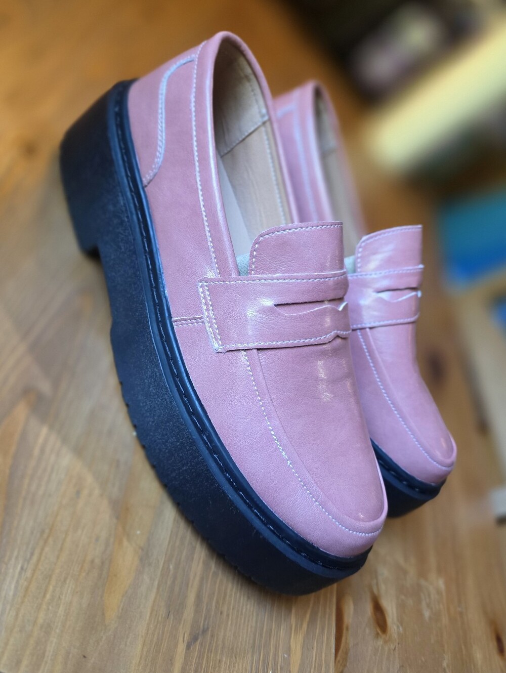 Pink Platform Penny Loafers for Women